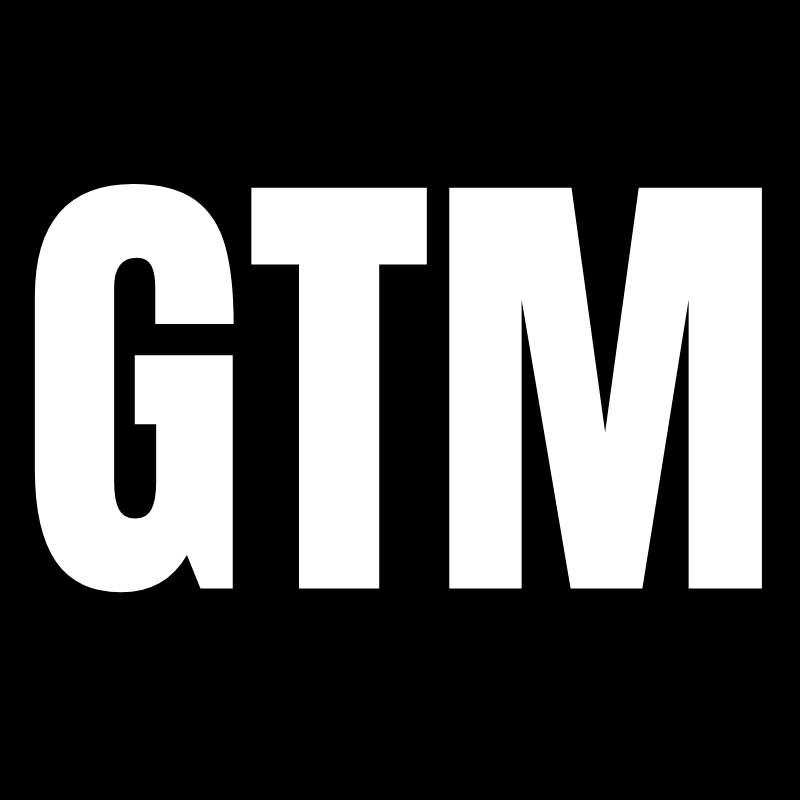 MedTech ABM agency and MedTech GTM agency: GTM Quest GTM wordmark in white on black, the mark of GTM Quest, a MedTech ABM agency and MedTech GTM agency
