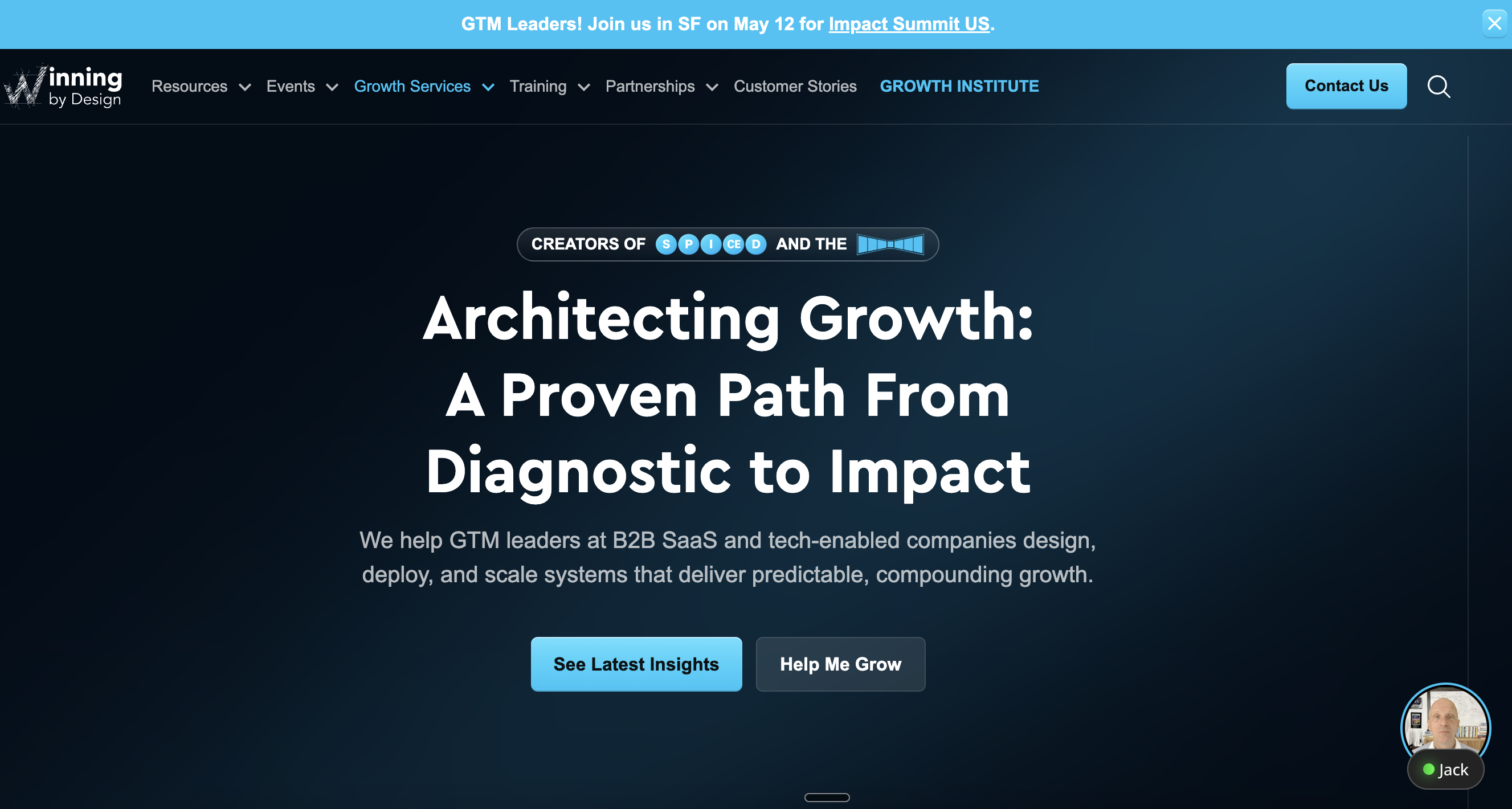 Winning by Design homepage